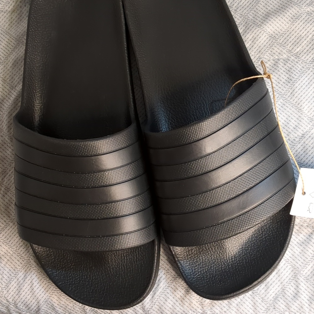 Adidas Black Slide Sandals - Picture 13 of 16